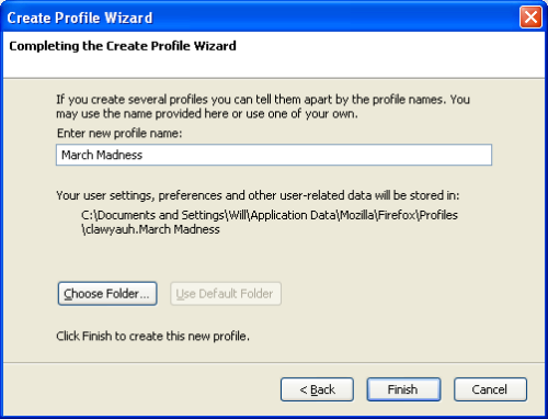 Firefox : Create A Profile